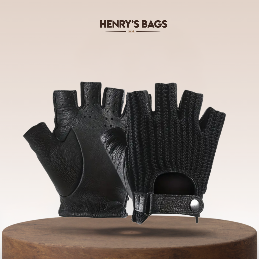 Cillian | Leather Knit Fingerless Driving Gloves (BUY 1 GET 1 FREE)