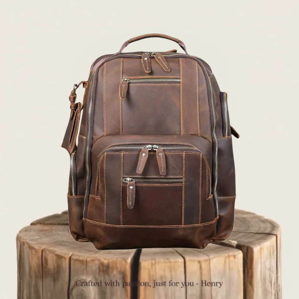 Sterling | Vintage Leather Multi‑Layer Backpack