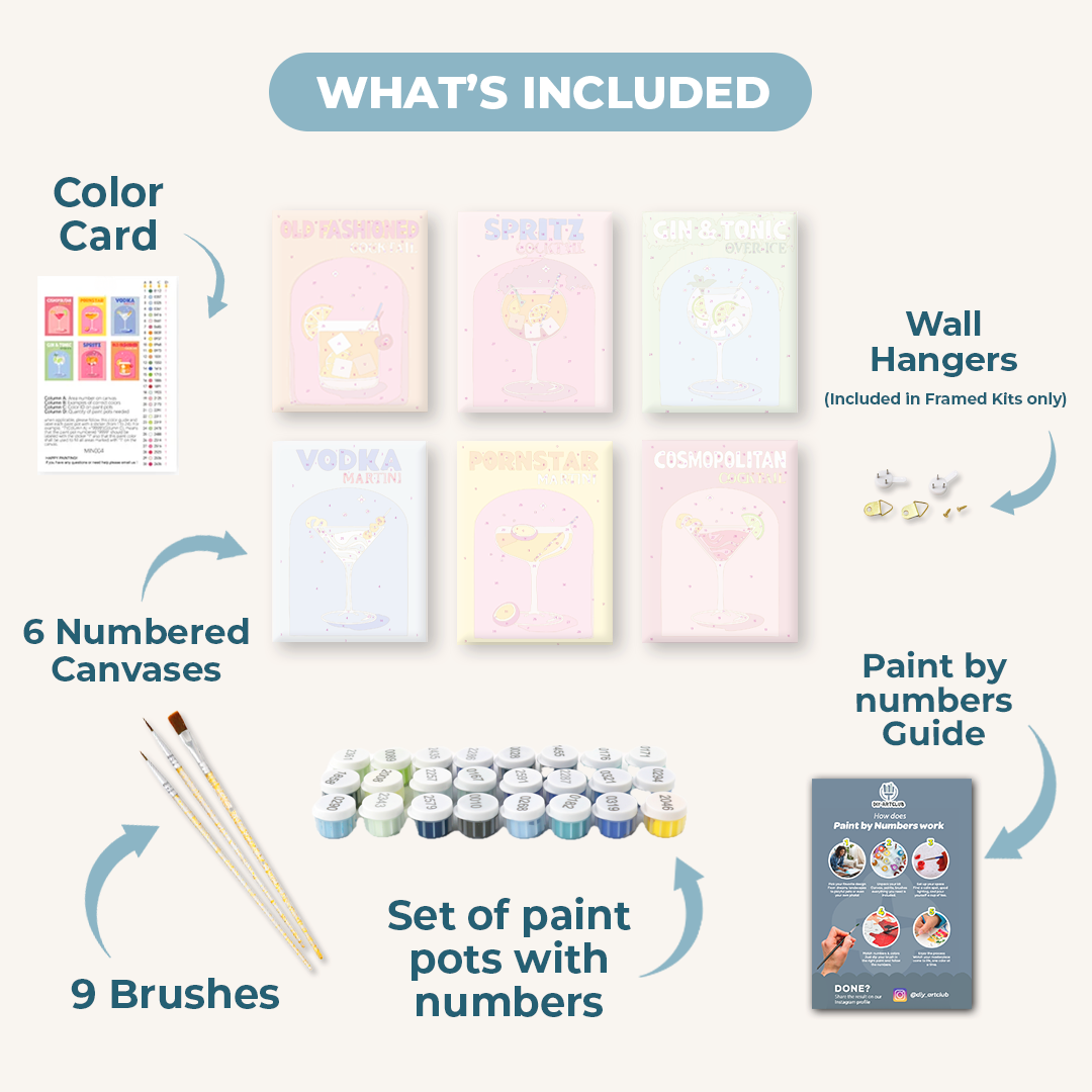 6 Mini Paintings - Colorful Books Set