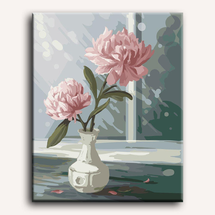 Malen nach Zahlen - Blume im Wasserglas