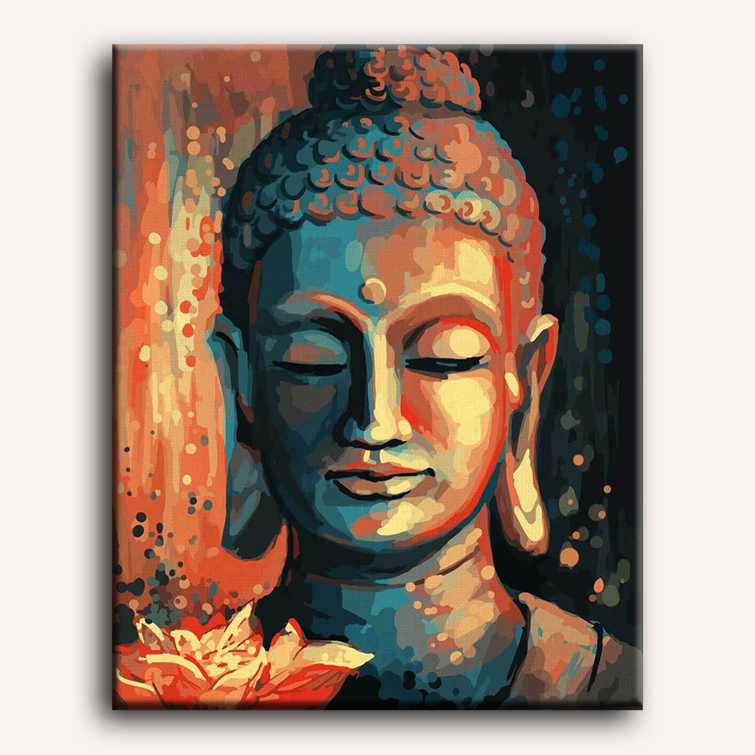 Malen nach Zahlen - Buddha mit Blume