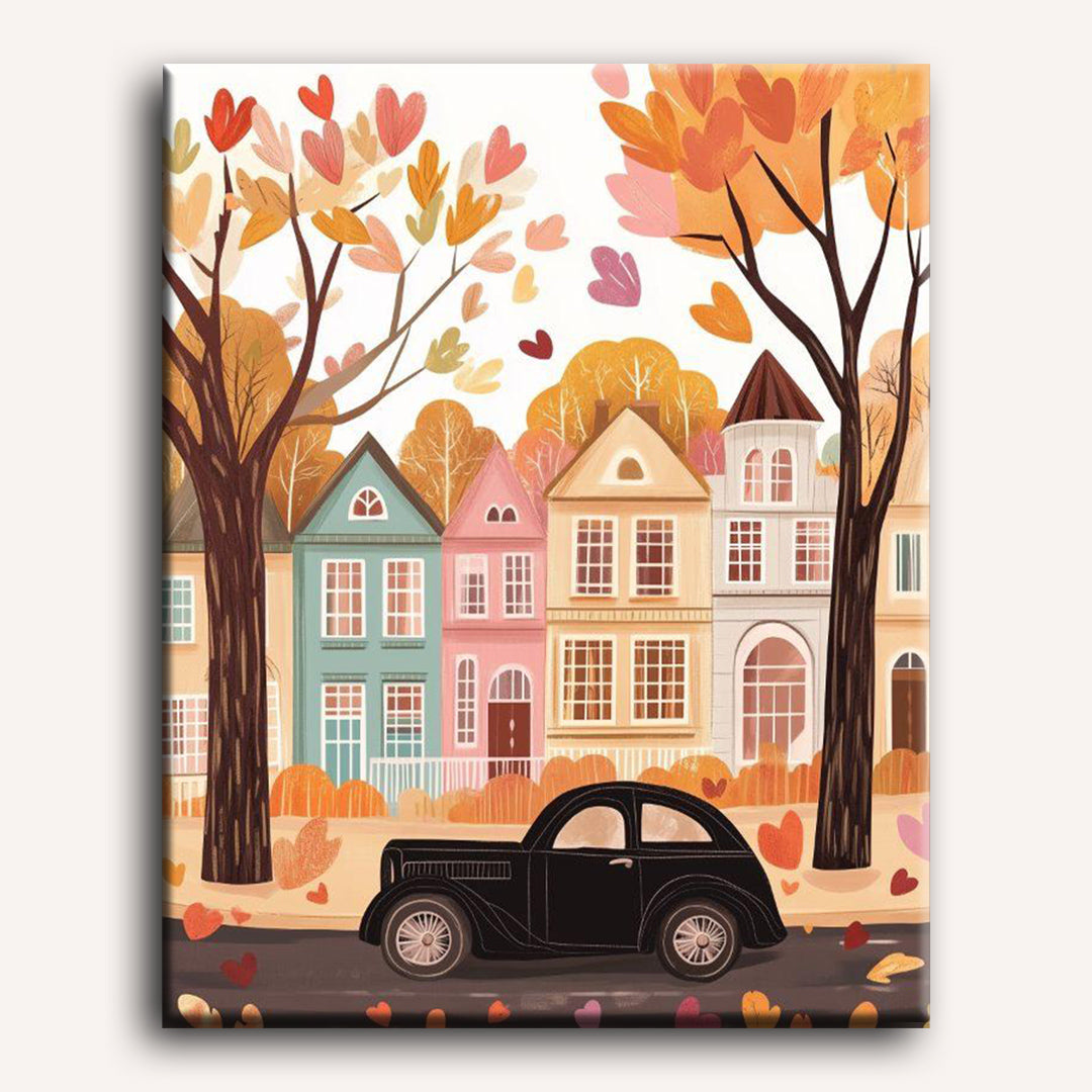 Malen nach Zahlen - Oldtimer im Herbst