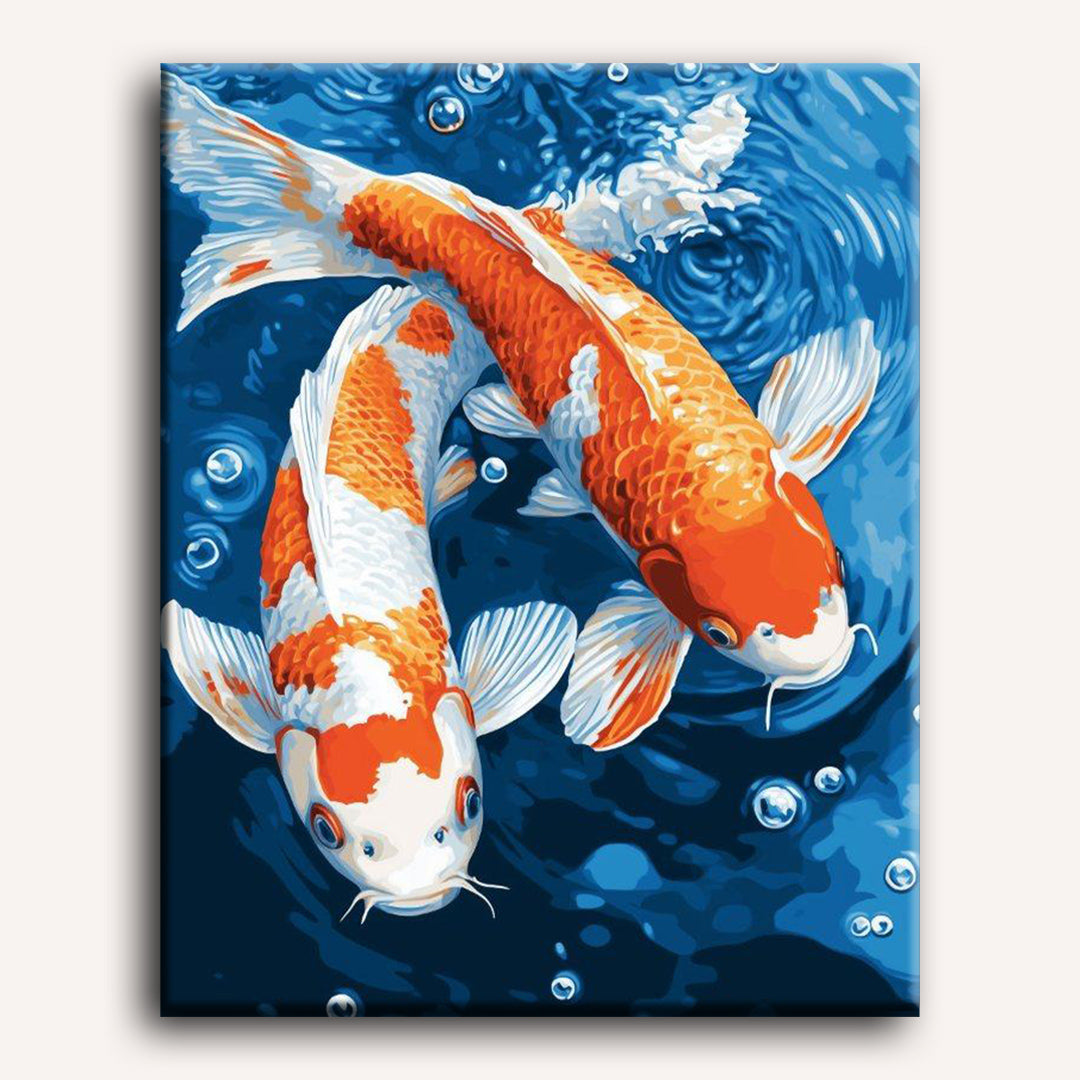 Malen nach Zahlen - Traditionelle Koi Fische