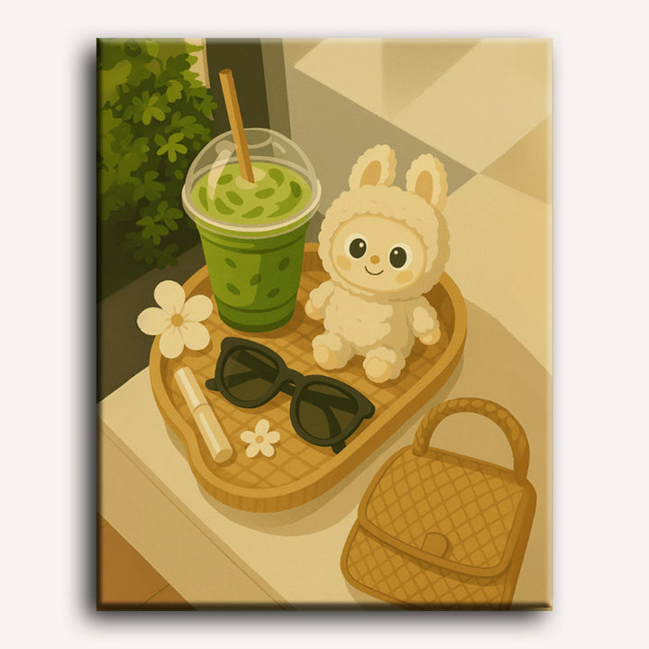 Malen nach Zahlen - Matcha-Pause
