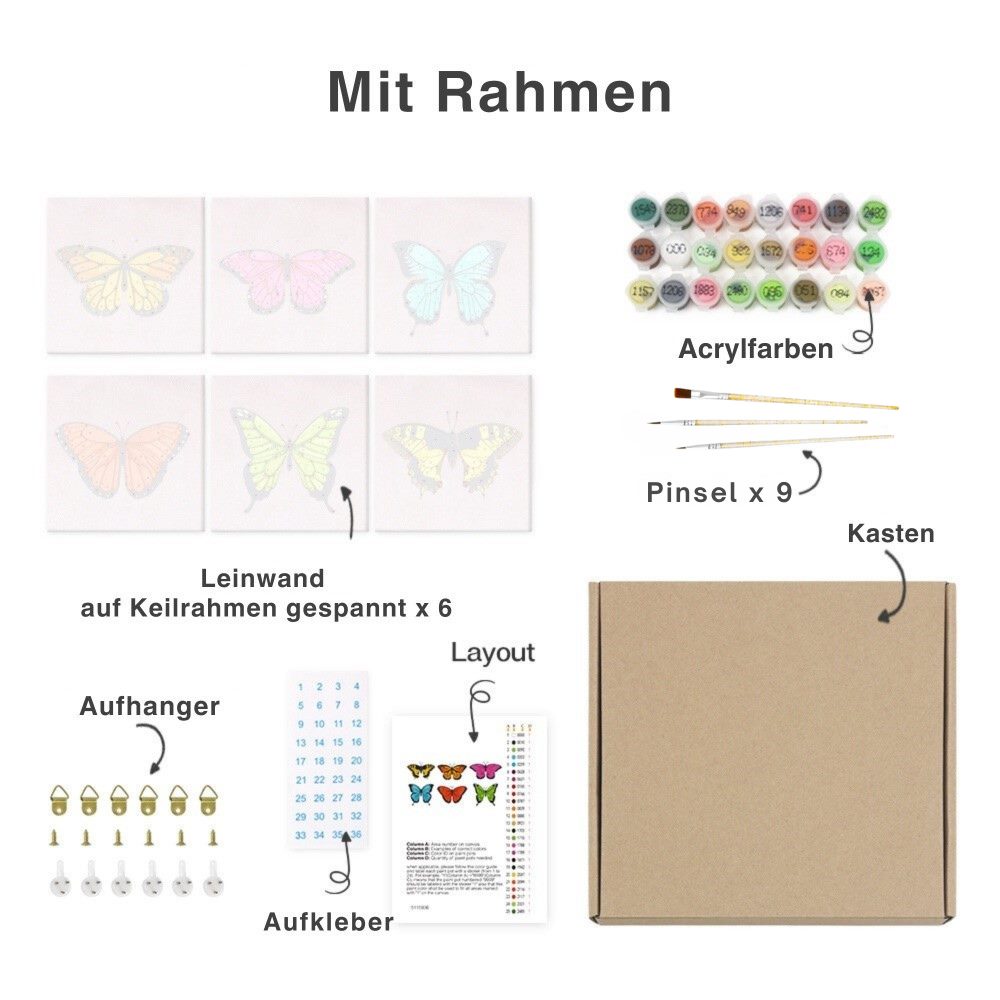 Malen nach Zahlen – 6 Mini-Gemälde | Disco Früchte-Set