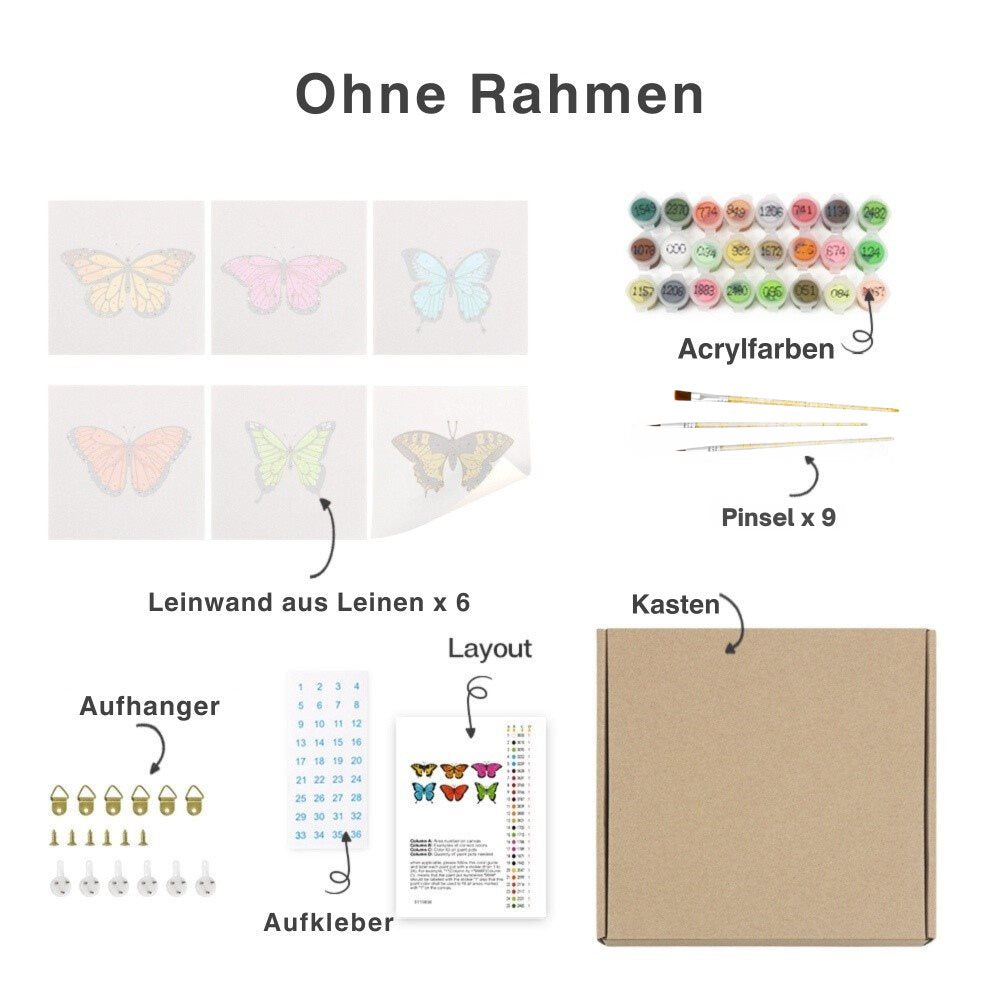 6 Mini-Gemälde | Vintage Weihnachten Set