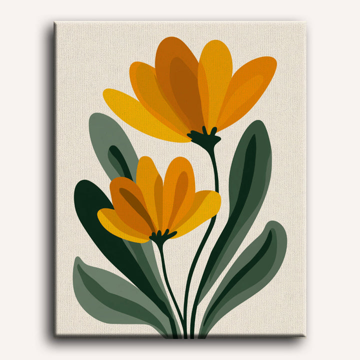 Malen nach Zahlen - Minimalistische Blumen