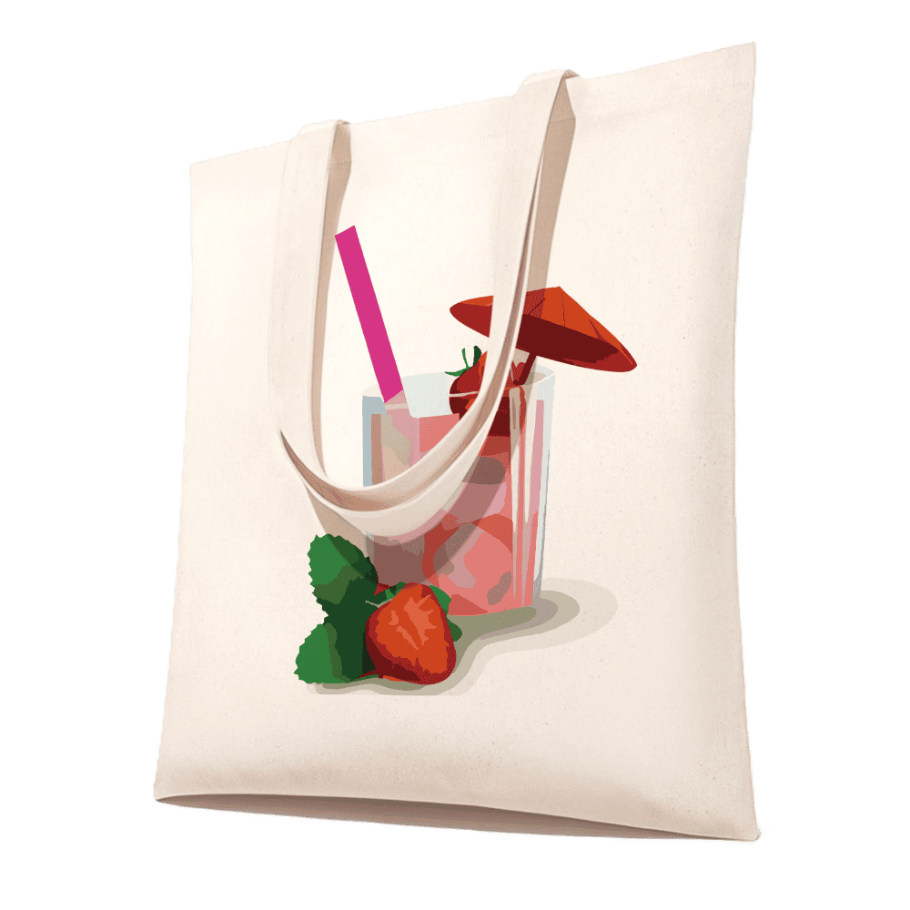Malen nach Zahlen Totebag – Strawberry Daiquiri Cocktail