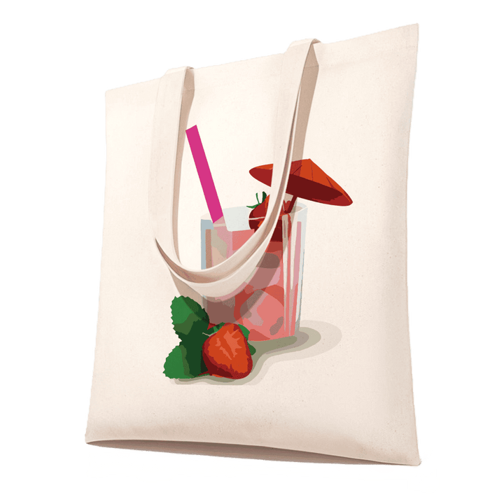 Malen nach Zahlen Totebag – Strawberry Daiquiri Cocktail