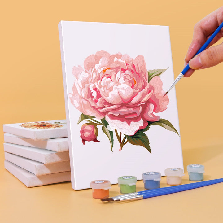Malen nach Zahlen - 6 Mini-Gemälde | Blumen-set