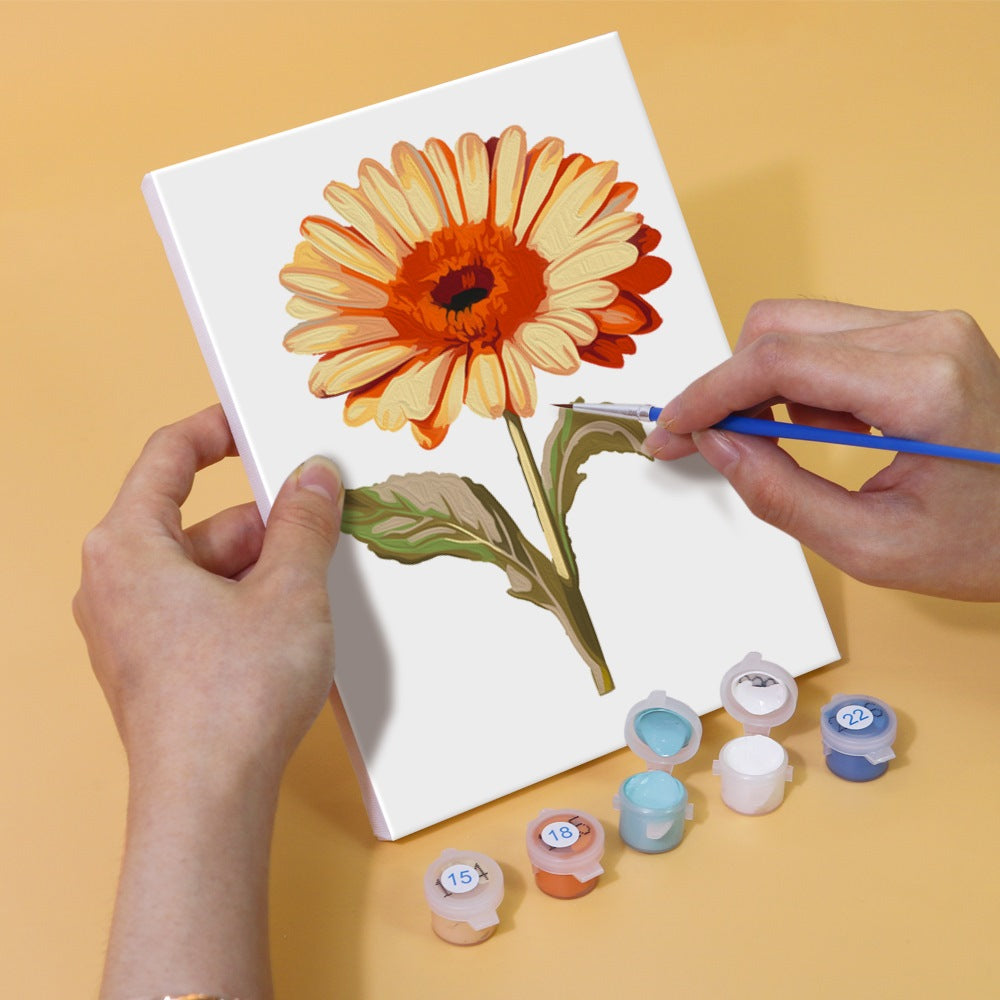 Malen nach Zahlen - 6 Mini-Gemälde | Blumen-set