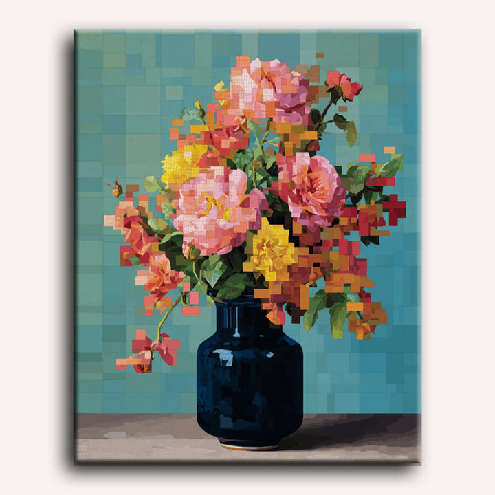 Malen nach Zahlen - Pixeliges Bouquet