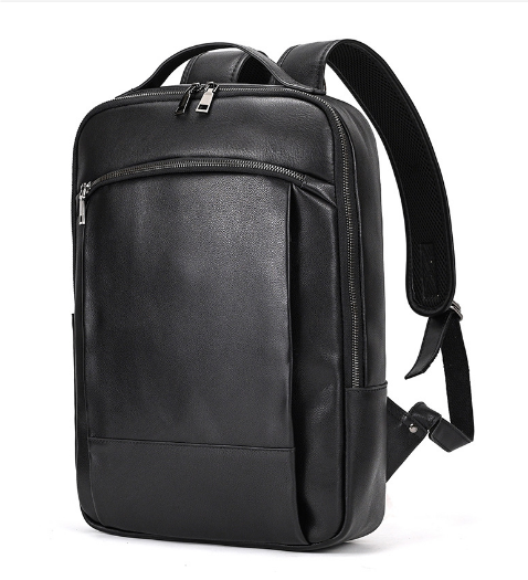 Bamburgh | Black Leather Laptop Backpack
