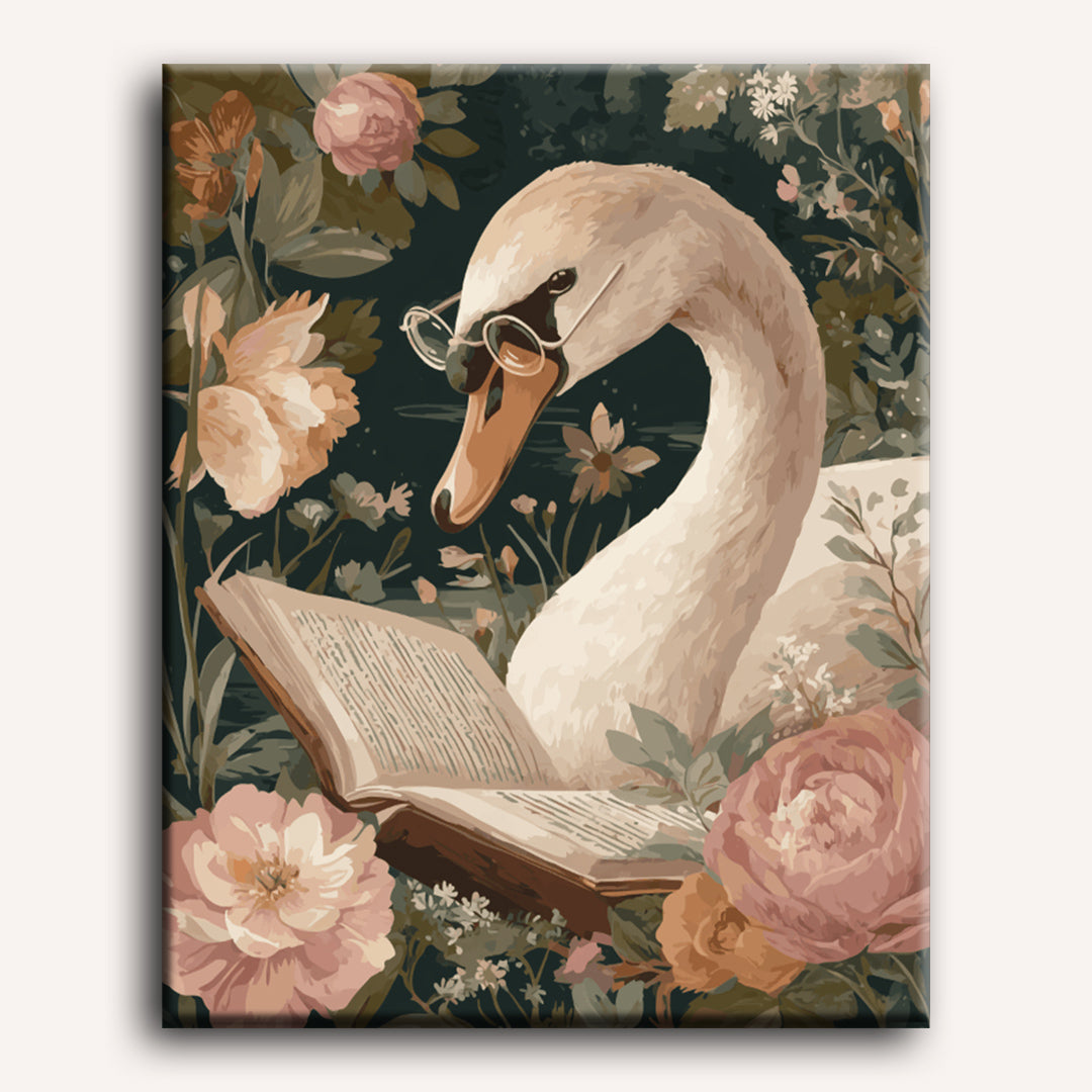 Malen nach Zahlen - Lesender Schwan