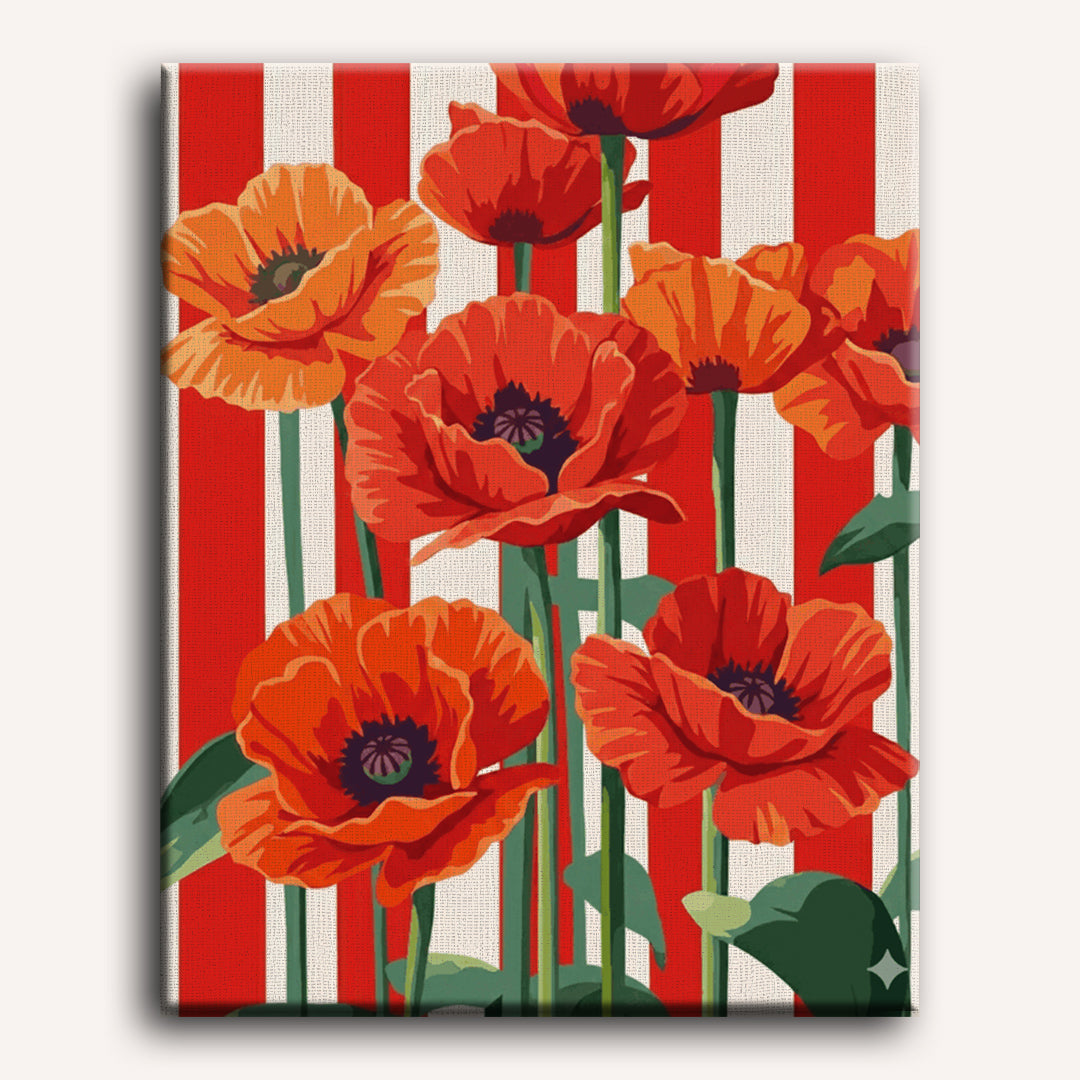 Malen nach Zahlen - Rote Mohnblumen