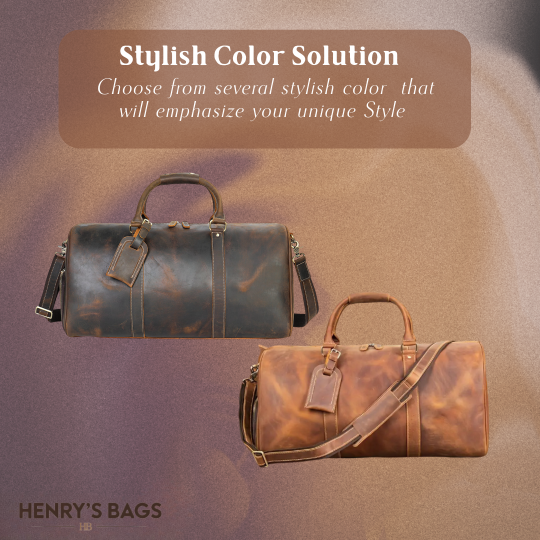 Rhett | Vintage Full-Grain Leather Duffel for Refined Travel