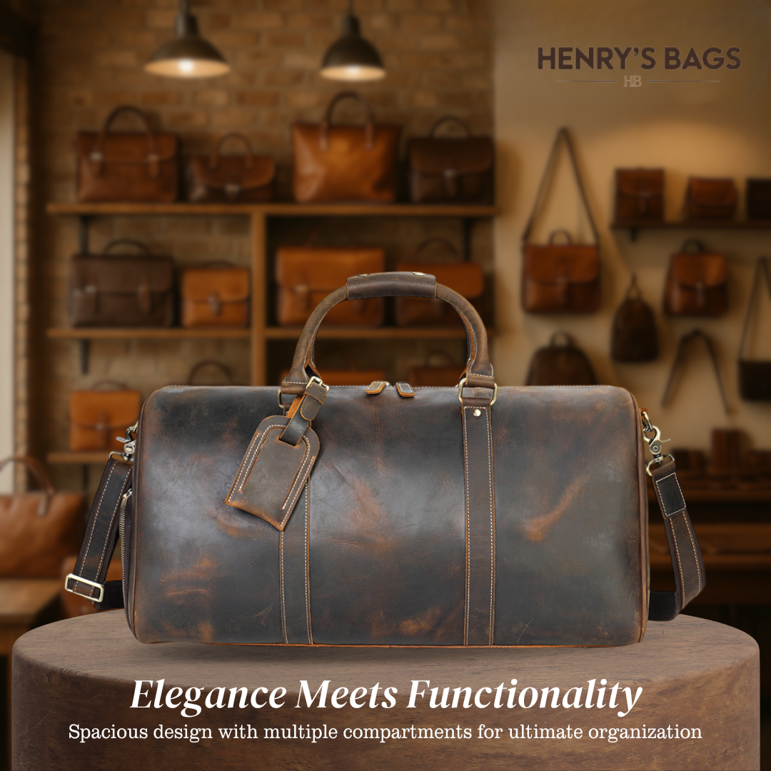 Rhett | Vintage Full-Grain Leather Duffel for Refined Travel