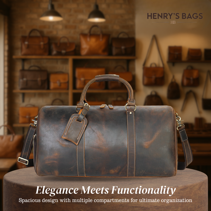 Rhett | Vintage Full-Grain Leather Duffel for Refined Travel