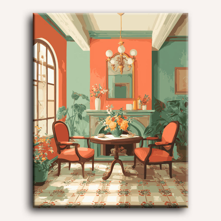 Malen nach Zahlen - Zimmer in Orange