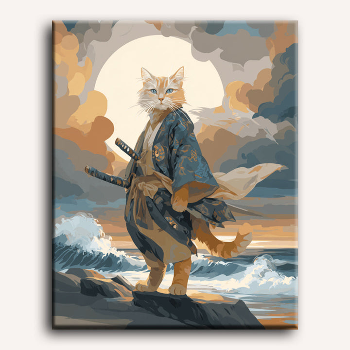 Malen nach Zahlen - Samurai-Katze
