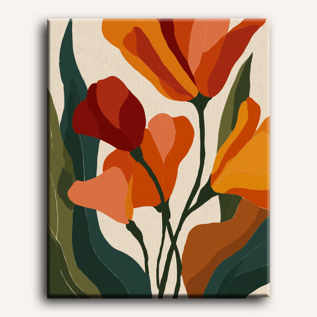 Malen nach Zahlen - Form von Tulpen
