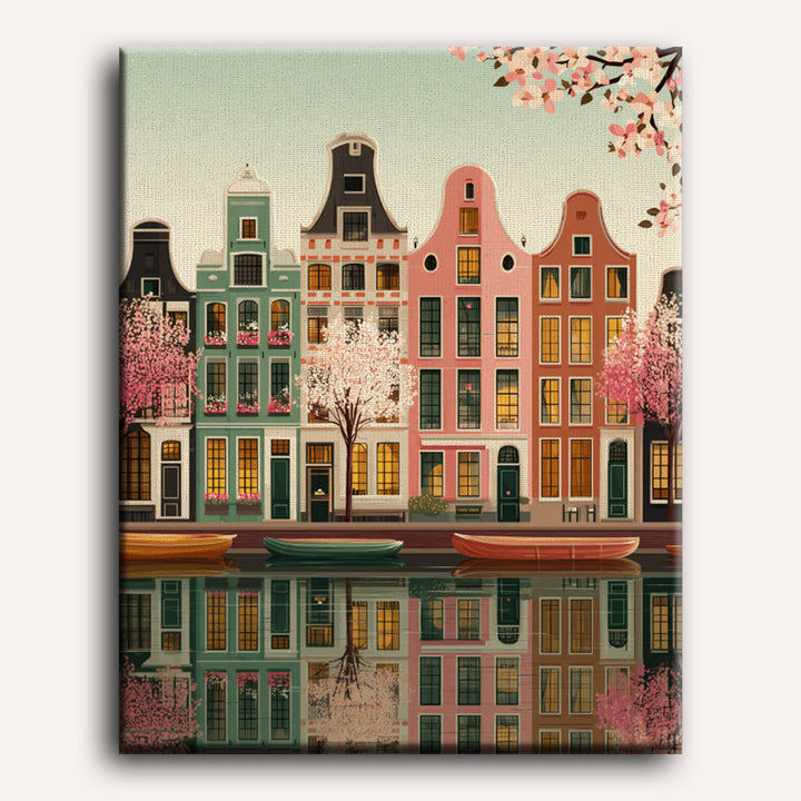 Malen nach Zahlen - Frühling in Amsterdam