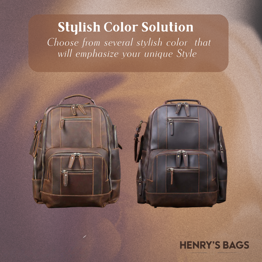 Sterling | Vintage Leather Multi‑Layer Backpack