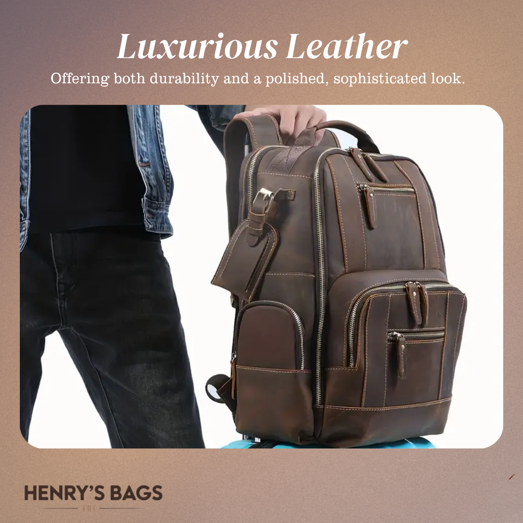 Sterling | Vintage Leather Multi‑Layer Backpack