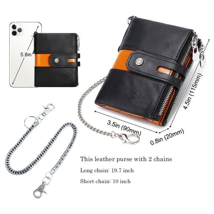Roque | Leather Chain Strap with Multiple Compartments | Wallet (BUY 1 GET 1 FREE)