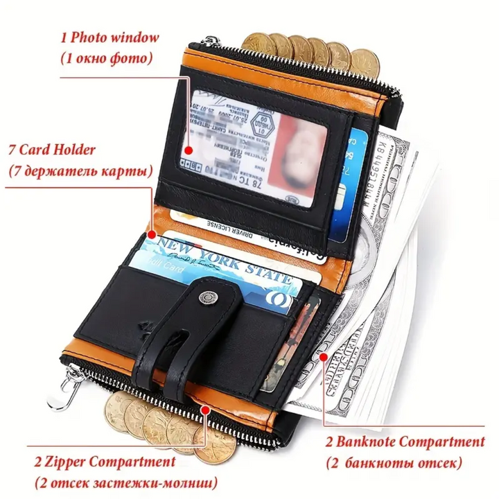 Roque | Leather Chain Strap with Multiple Compartments | Wallet (BUY 1 GET 1 FREE)