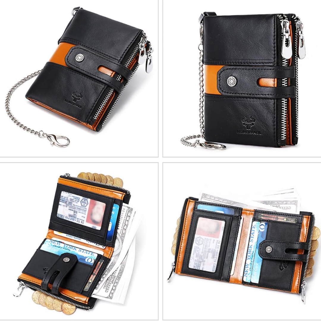 Roque | Leather Chain Strap with Multiple Compartments | Wallet (BUY 1 GET 1 FREE)