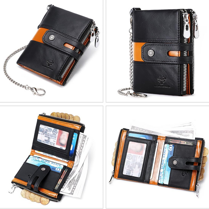 Roque | Leather Chain Strap with Multiple Compartments | Wallet (BUY 1 GET 1 FREE)
