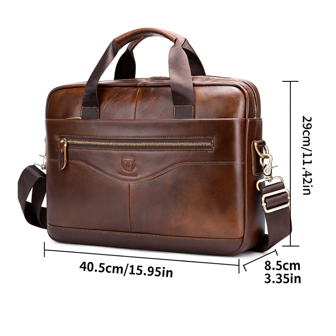 Jacob | Leather Spacious Briefcase Messenger Bag