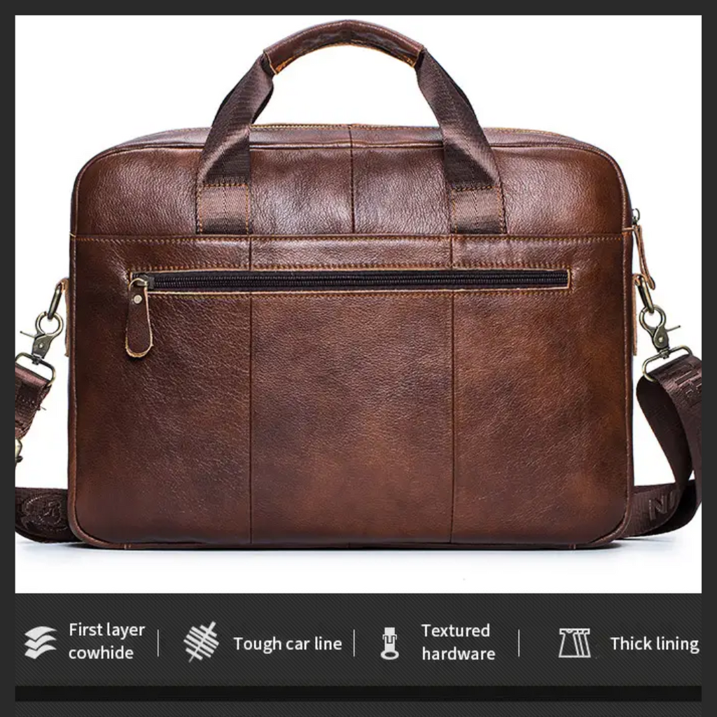 Jacob | Leather Spacious Briefcase Messenger Bag