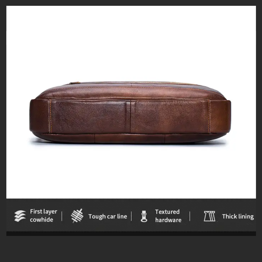 Jacob | Leather Spacious Briefcase Messenger Bag