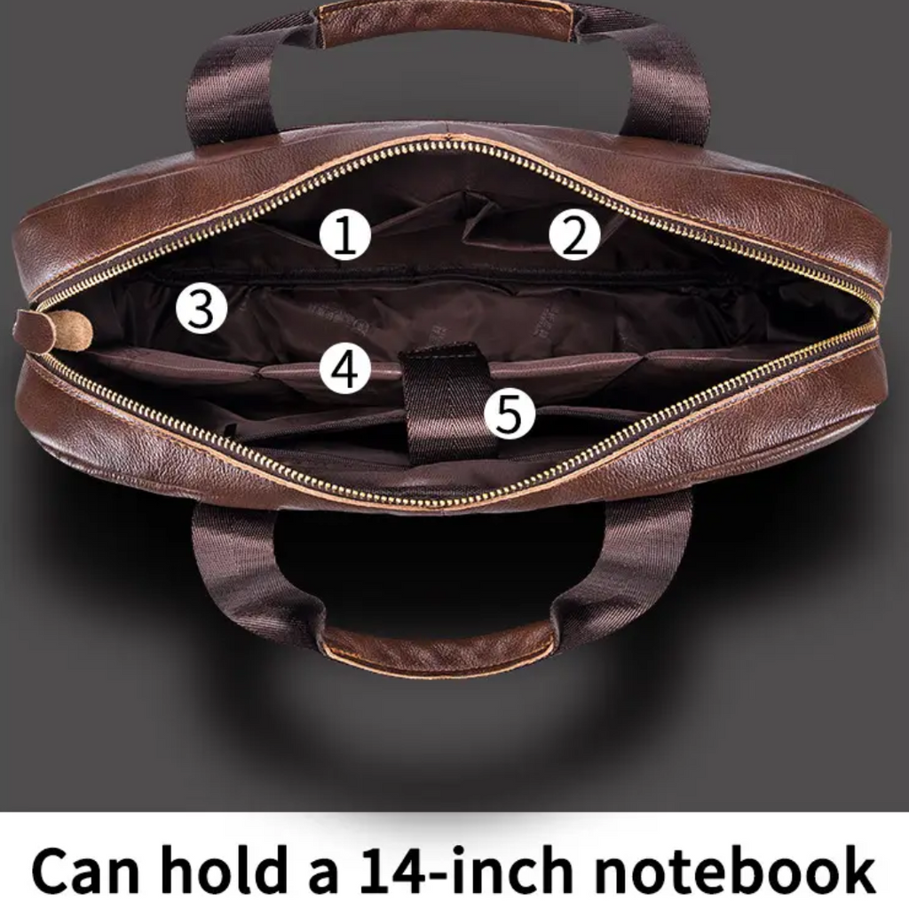 Jacob | Leather Spacious Briefcase Messenger Bag