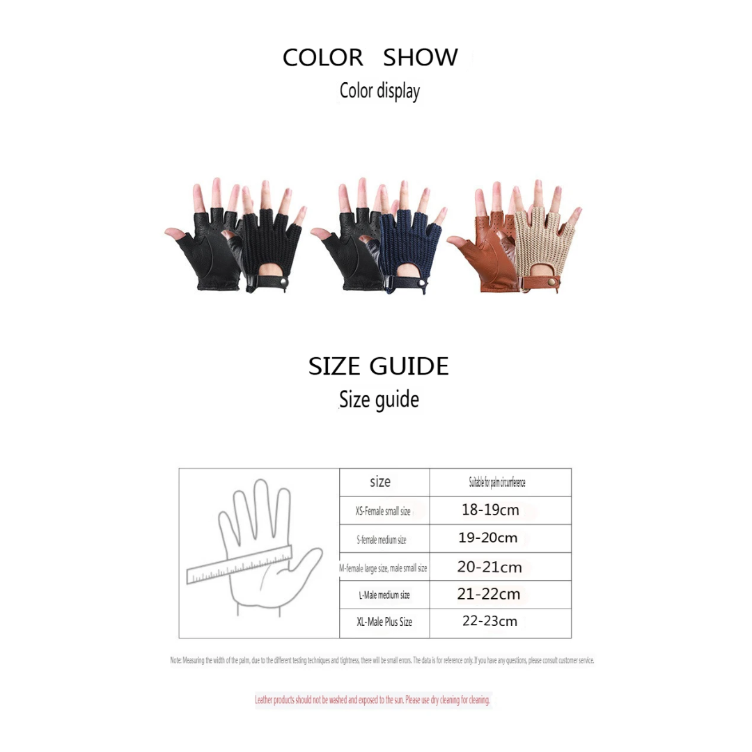 Cillian | Leather Knit Fingerless Driving Gloves