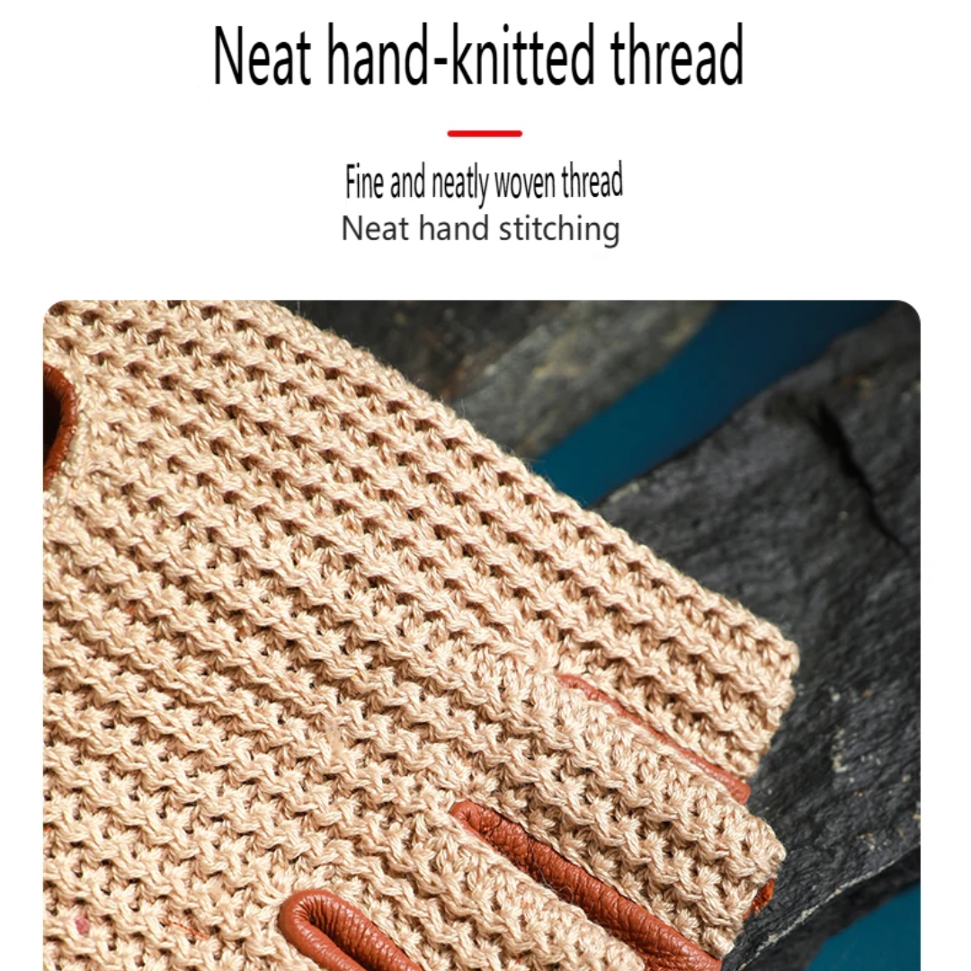 Cillian | Leather Knit Fingerless Driving Gloves (BUY 1 GET 1 FREE)