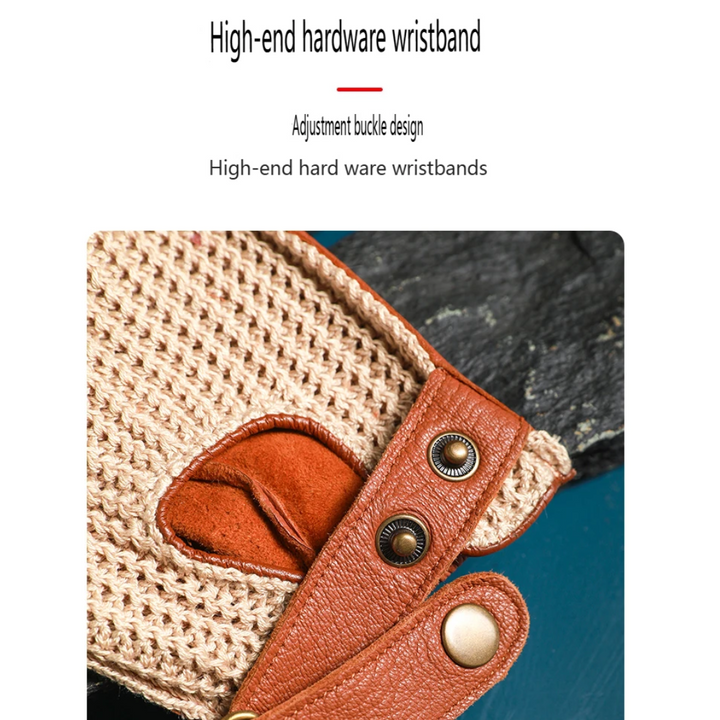 Cillian | Leather Knit Fingerless Driving Gloves (BUY 1 GET 1 FREE)