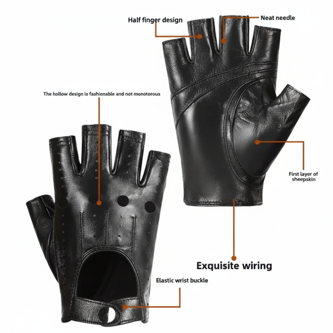Florian | Perforated Leather Motorcycle Gloves (BUY 1 GET 1 FREE)