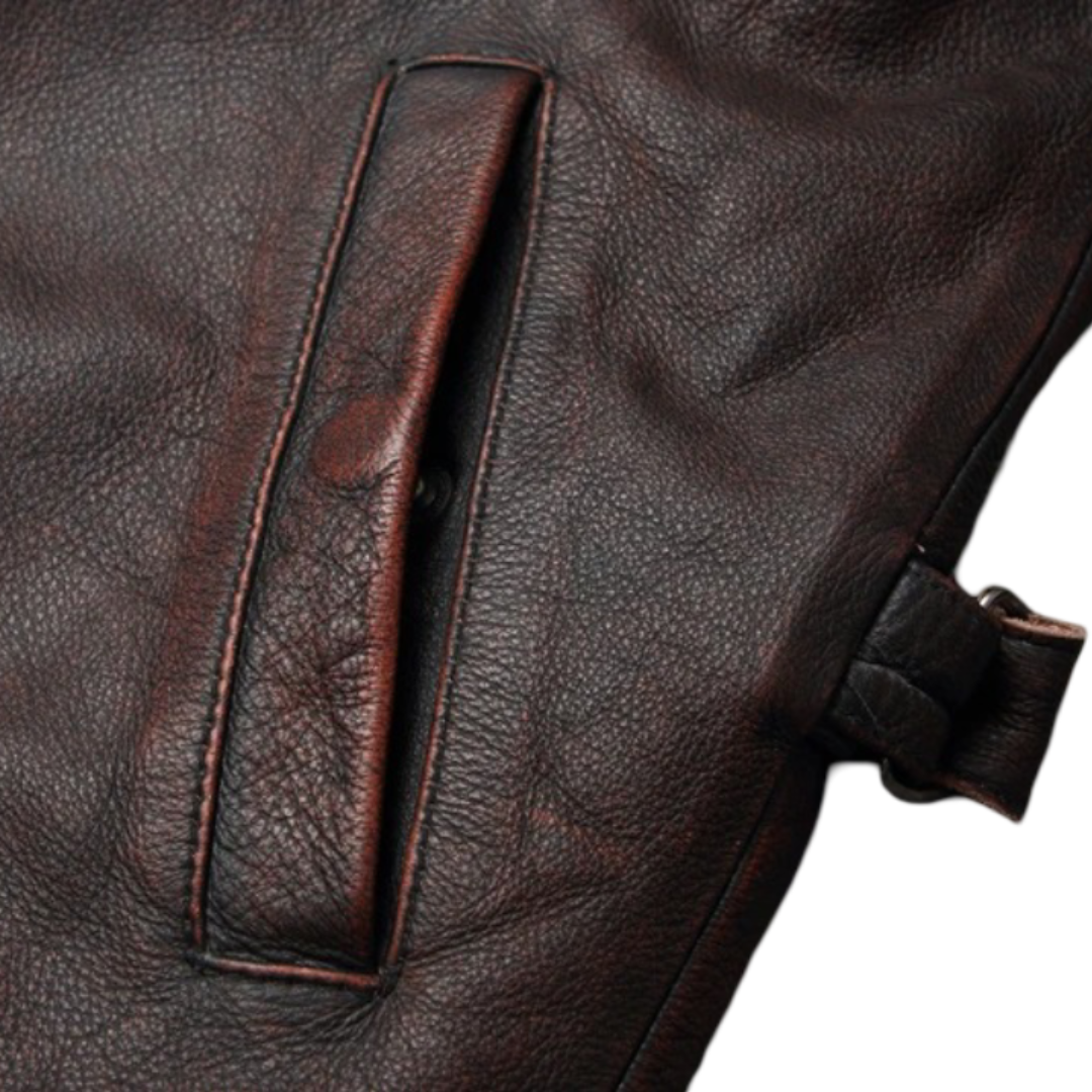 Thomas | Rugged Trucker Style Leather Jacket
