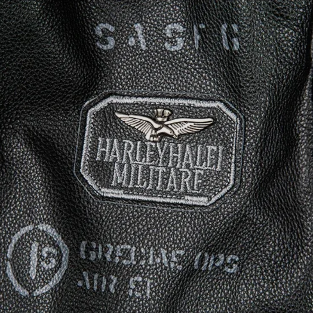 Greg | Men’s Patched Embroidered Leather Jacket
