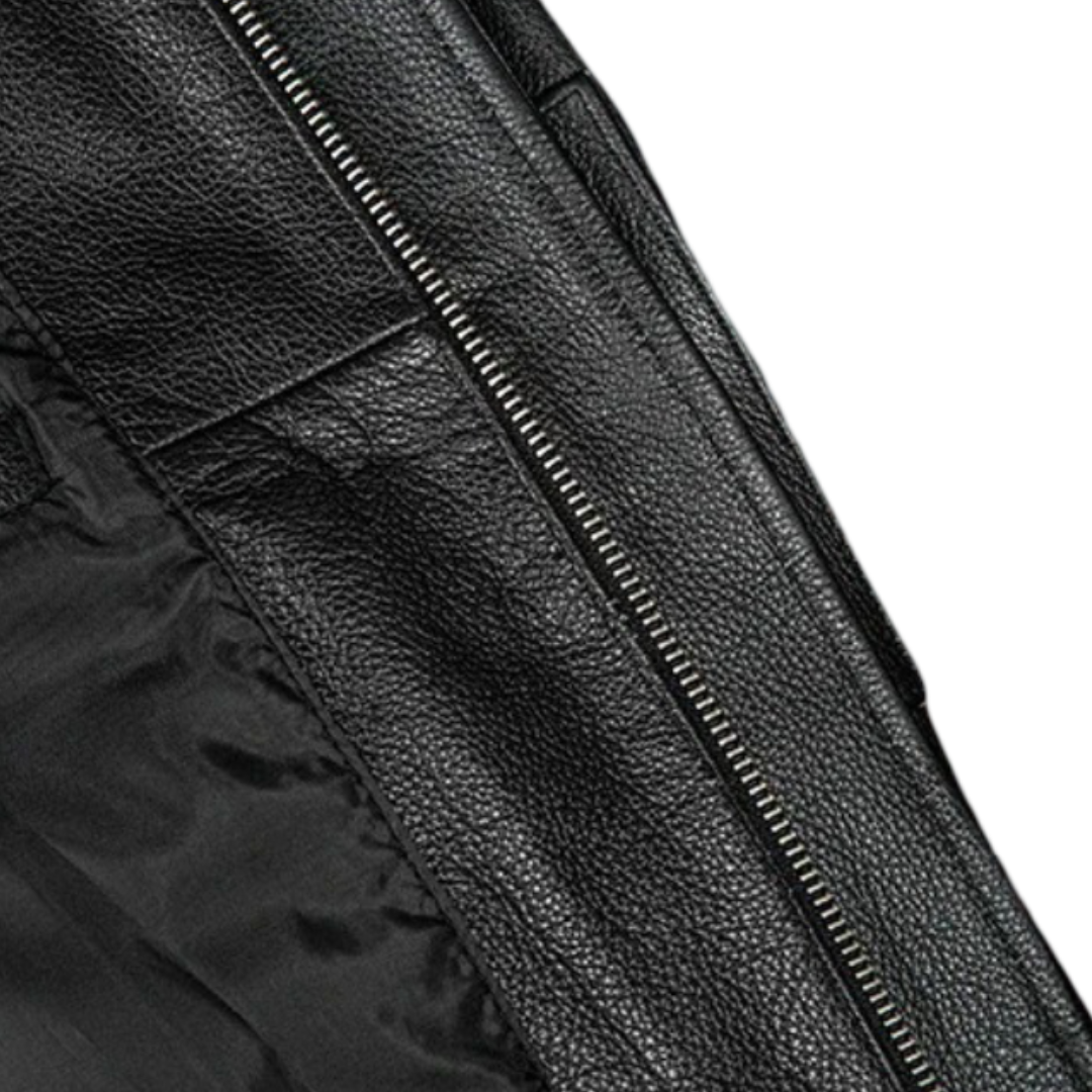 Greg | Men’s Patched Embroidered Leather Jacket