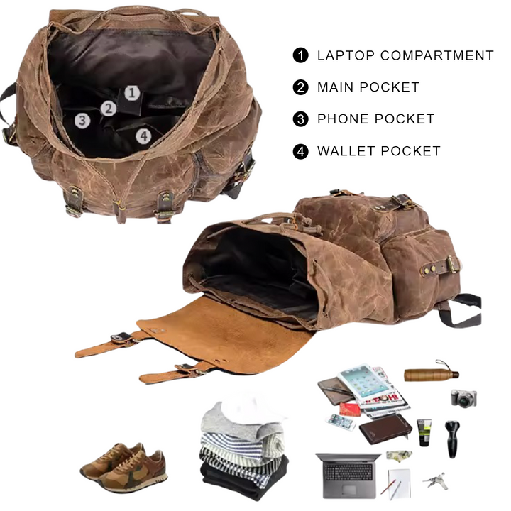Crosby | Waterproof Retro Canvas Laptop Backpack (BUY 1 GET 1 FREE)