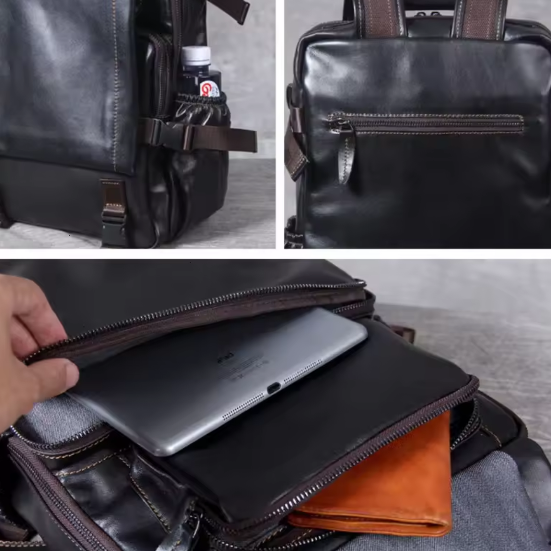 Griffin | Black Leather Backpack for Work and Travel (BUY 1 GET 1 FREE)