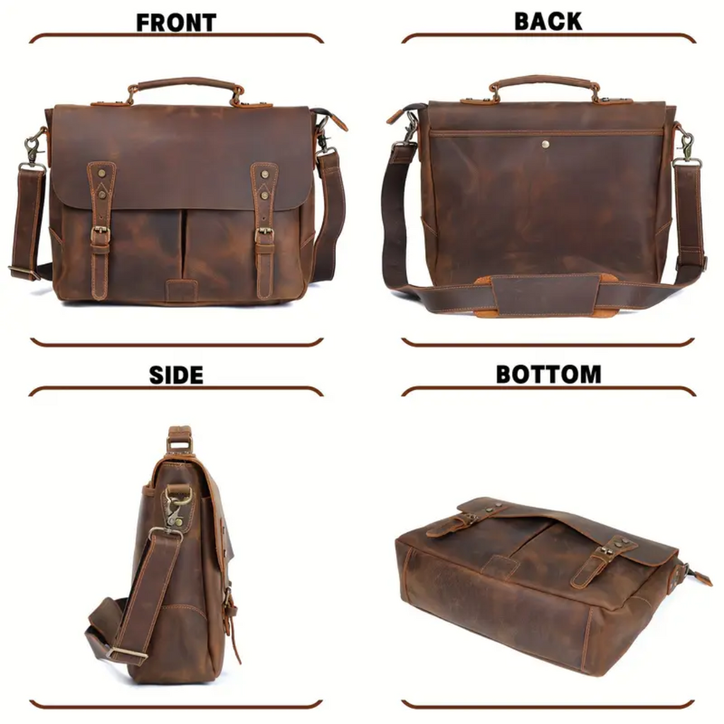 Clinton | Retro Leather Messenger Bag