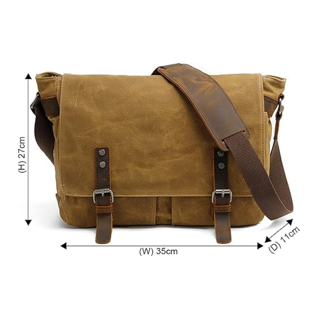 Drake | Waxed Accent Leather Shoulder Bag