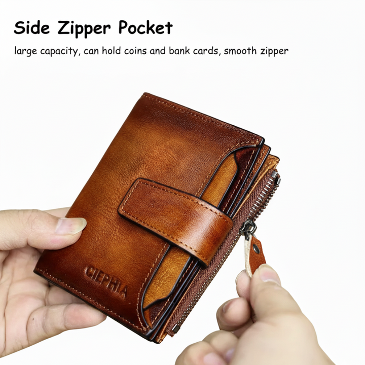 Callum | Vintage Leather RFID Duo-fold Wallet (BUY 1 GET 1 FREE)