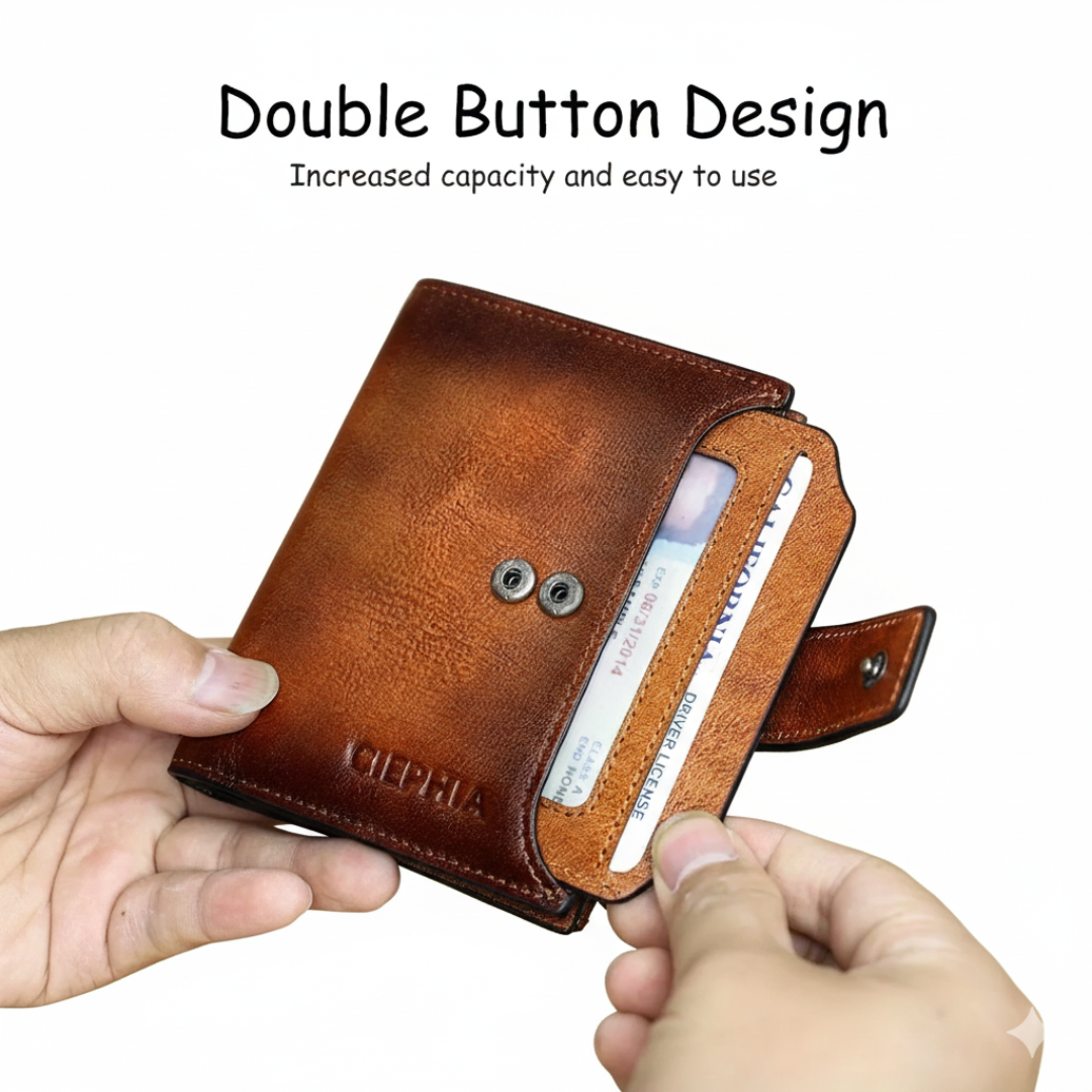 Callum | Vintage Leather RFID Duo-fold Wallet (BUY 1 GET 1 FREE)