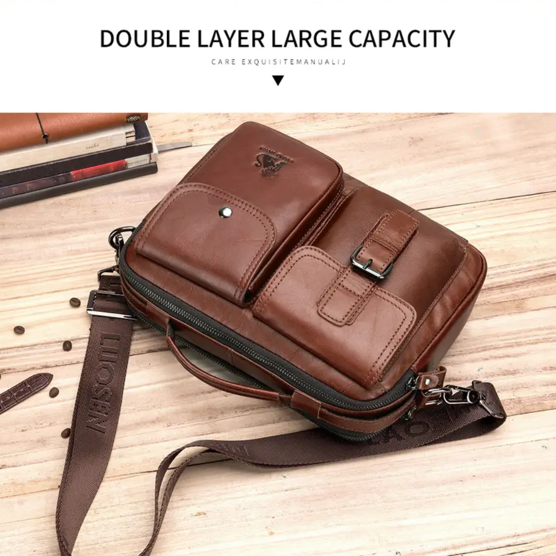 Grady | Classic Leather Shoulder Bag with Vintage Buckle Detail (BUY 1 GET 1 FREE)